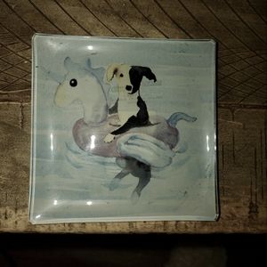 Dachshund glass tray.